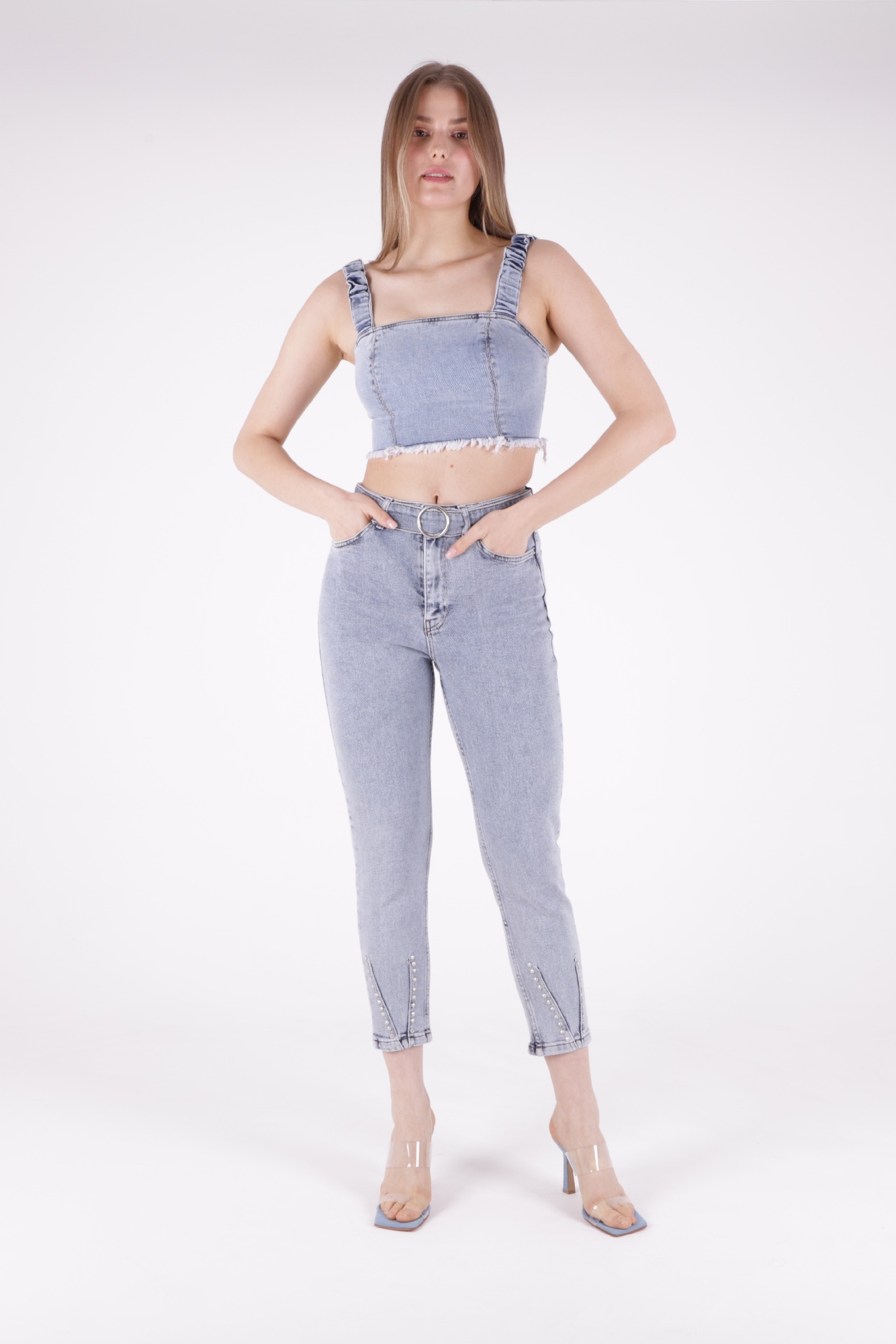 Mom Fit Jeans with Bottom Drops and Extra Details - 08 - (26-31)