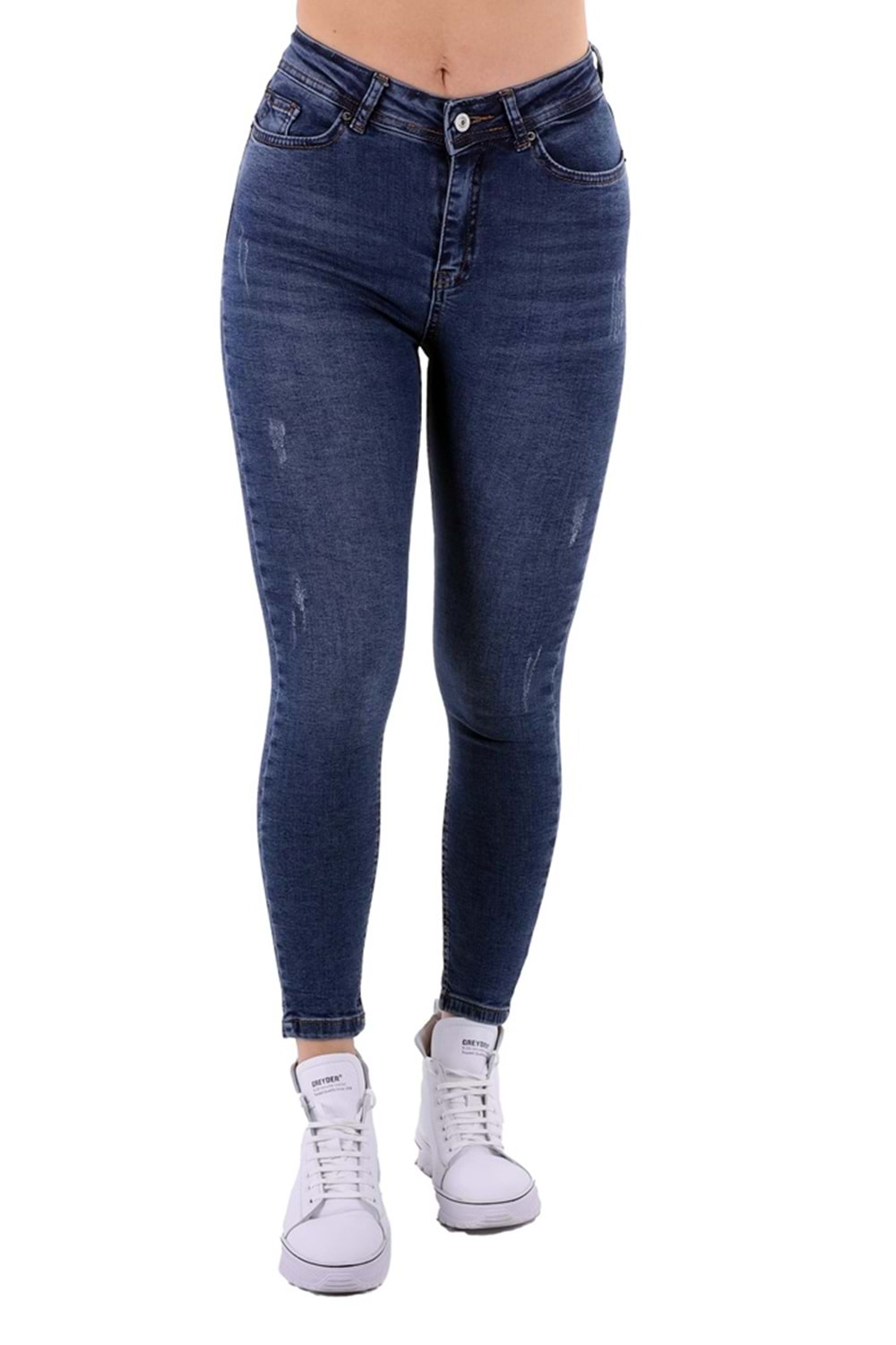 Yüksek Bel Skinny Bilek Boy Kot Pantolon 819-01-(28-33) Koyu Mavi Kot