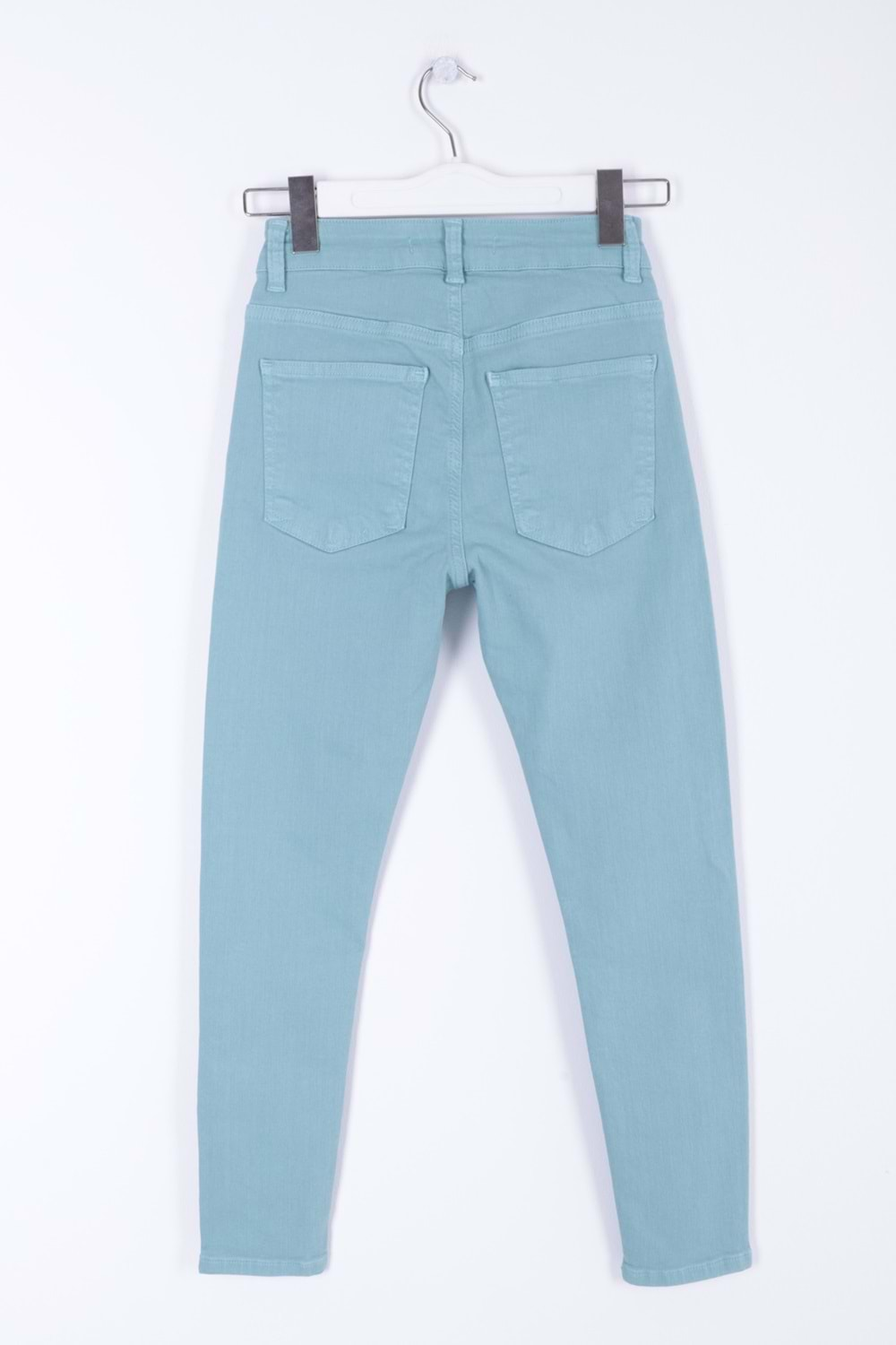 Yüksek Bel Skinny Bilek Boy Kot Pantolon 819-86-(26-31) Aqua Mavi