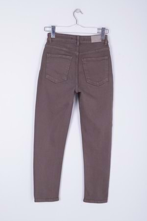 Yüksek Bel Comfort Slim Bilek Boy Kot Pantolon 896-72-(28-33) Gri