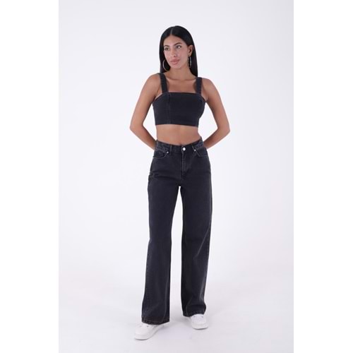 Wide Leg High Waisted Relaxed Jean 718 - 23 (Regular Anthracite)