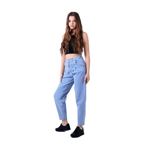 High Waisted and Pleated Balloon Jean 905 - 42 (Ice Blue - Tinted)