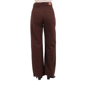 Wide Leg Relaxed Jean with Fringe Ending 1740 - 78 (Brown)