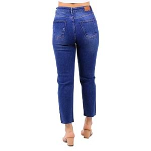 High Rise Mom Fit Jean with Five Buttons 745 - 01 (Dark Blue Denim)