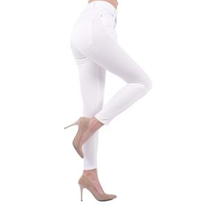 High Waisted Ankle Length Skinny Jean 815 - 50 (White)
