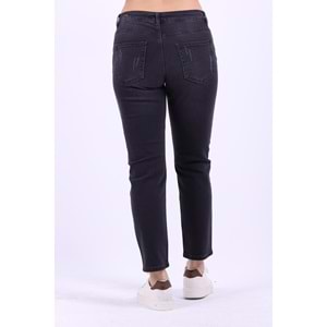 Regular Rise Boyfriend Jean with Patches and Laser Traces 899 - 03 (Anthracite Denim)