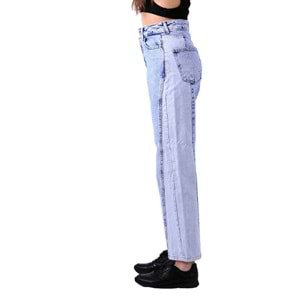 Double Colored Jean with Extra Parted and Stitched 932 - 15 (Light Blue Denim)
