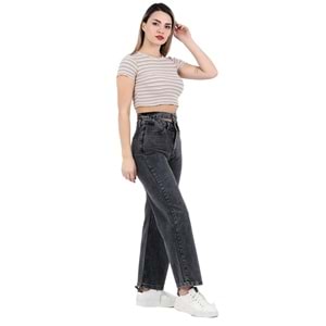 Palazzo Relaxed Jean with Double Denim Belts 940 - 33 (Snow Anthracite)
